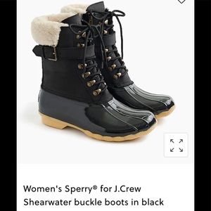 Sperry for J Crew Shearwater Black Snow Boots, Sz 8